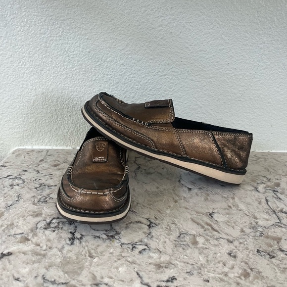 Ariat Brown Leather Slip-On Loafers - Picture 1 of 6